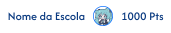 Cabeçalho com Nome da Escola, avatar e 1000 Pts