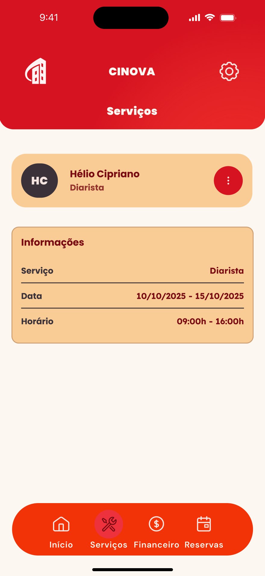 Informações do prestador