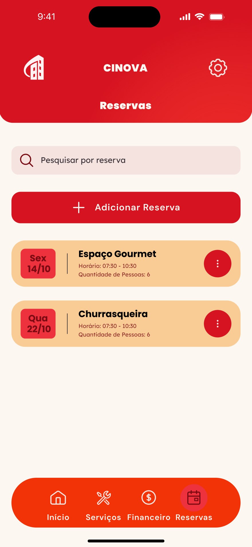 Reservas adicionadas