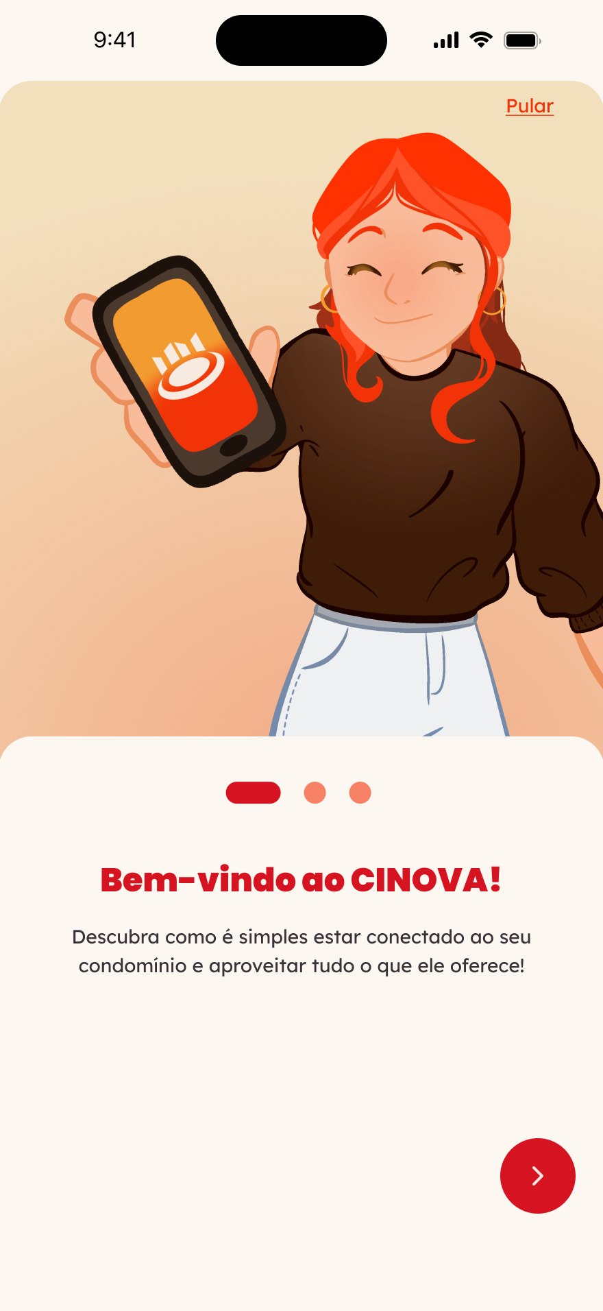 Tutorial com ilustração e mensagem Bem-vindo ao CINOVA