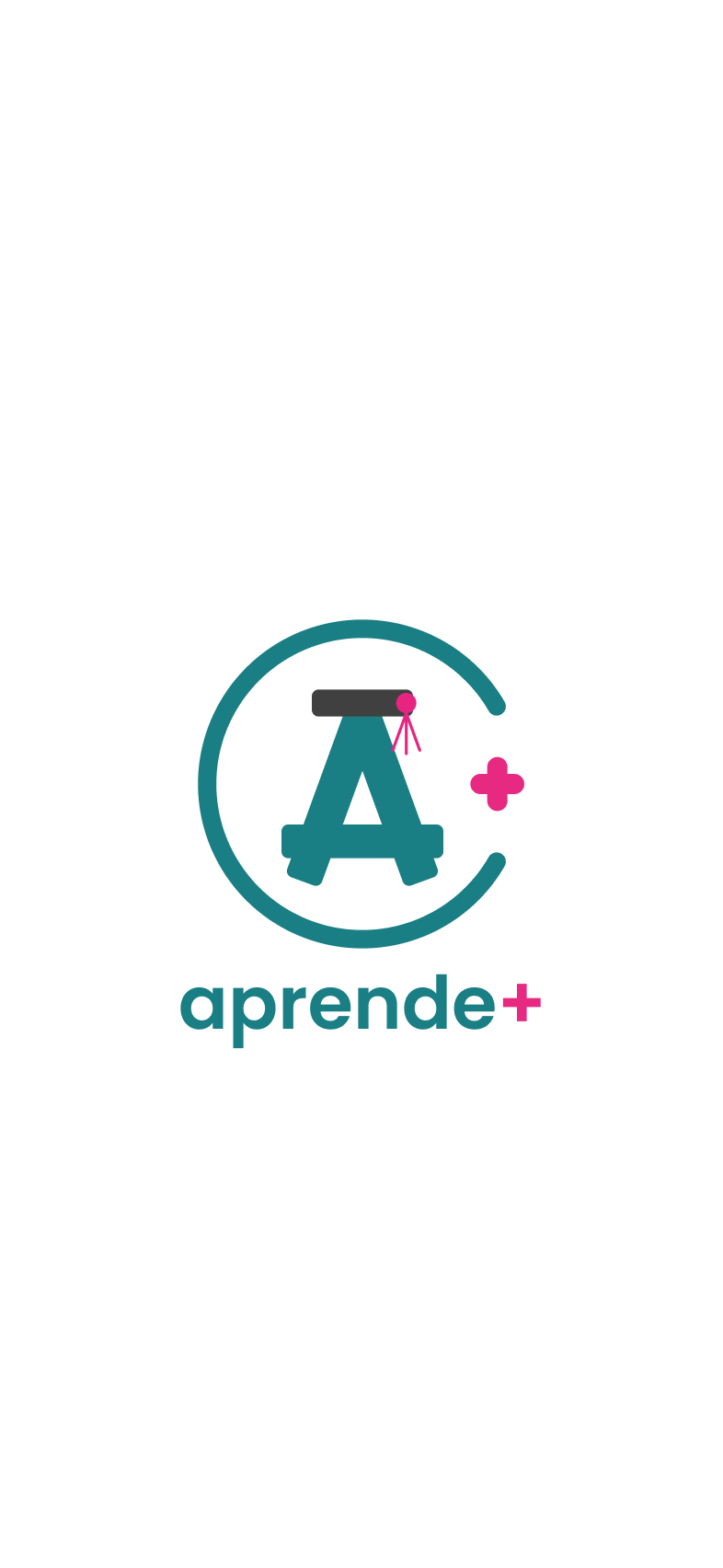 Tela Splash: logo do Aprende+ centralizada em fundo branco